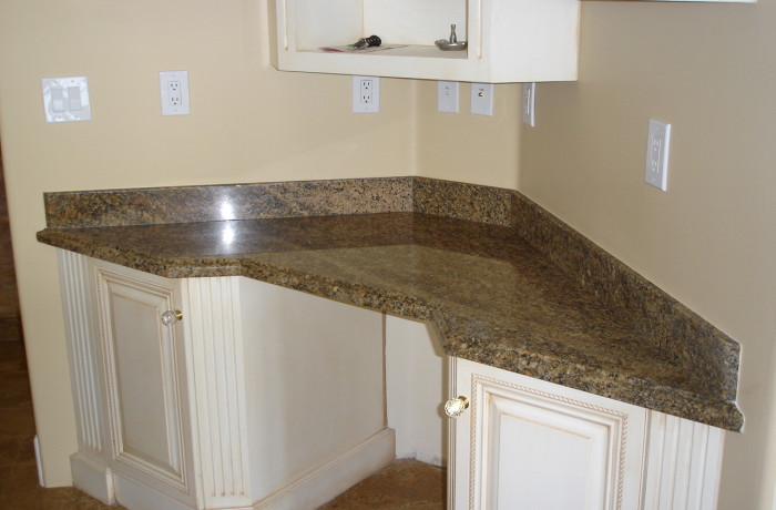Corner granite countertop